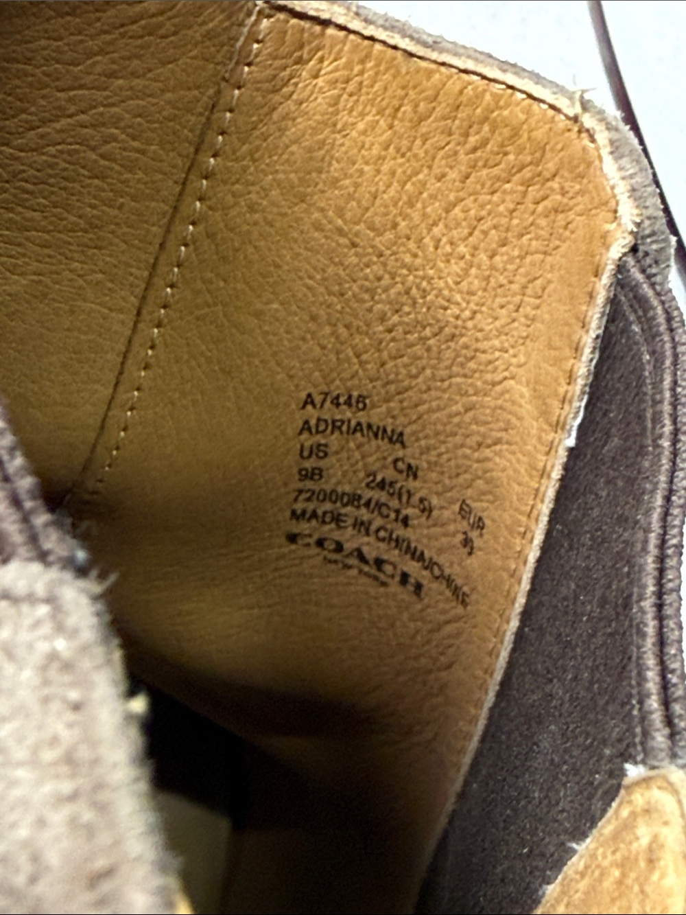 Coach Adrianna Taupe Suede Peep-Toe Stiletto Booties 9B - Picture 9 of 10